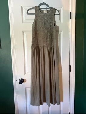 Universal Thread Olive Smocked Bodice Maxi Dress